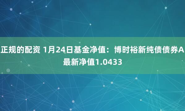 正规的配资 1月24日基金净值:博时裕新纯债债券A最新净值1.0433
