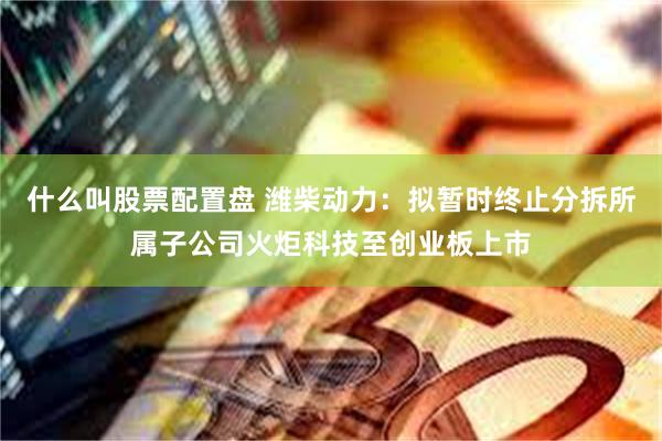 什么叫股票配置盘 潍柴动力:拟暂时终止分拆所属子公司火炬科技至创业板上市