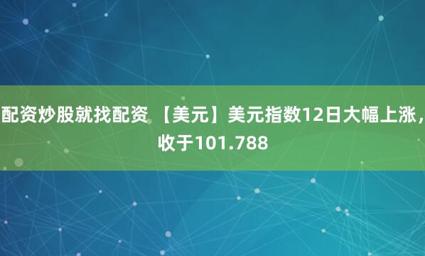 配资炒股就找配资 【美元】美元指数12日大幅上涨，收于101.788
