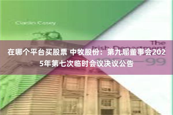 在哪个平台买股票 中牧股份：第九届董事会2025年第七次临时会议决议公告