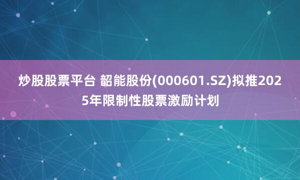 炒股股票平台 韶能股份(000601.SZ)拟推2025年限制性股票激励计划