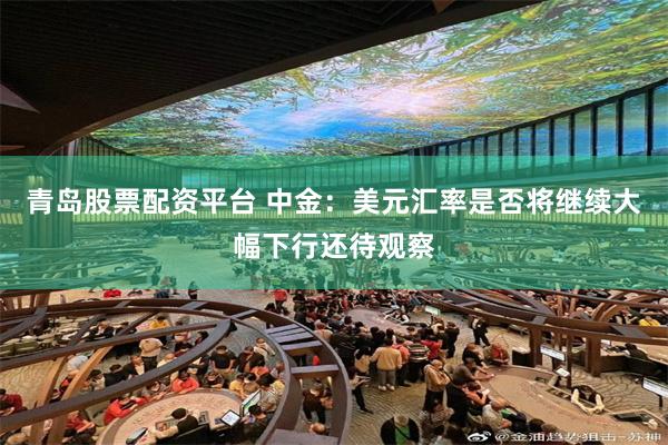 青岛股票配资平台 中金：美元汇率是否将继续大幅下行还待观察