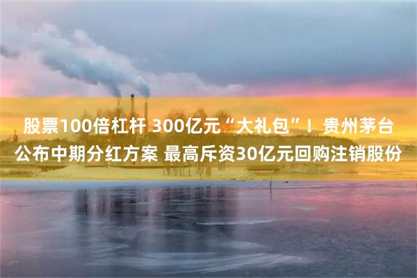股票100倍杠杆 300亿元“大礼包”!贵州茅台公布中期分红方案 最高斥资30亿元回购注销股份
