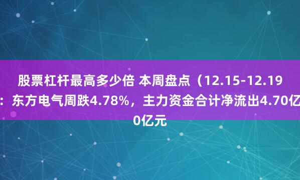 股票杠杆最高多少倍 本周盘点(12.15-12.19):东方电气周跌4.78%,主力资金合计净流出4.70亿元