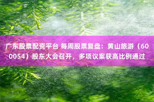 广东股票配资平台 每周股票复盘：黄山旅游（600054）股东大会召开，多项议案获高比例通过