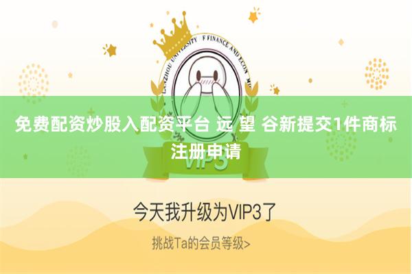 免费配资炒股入配资平台 远 望 谷新提交1件商标注册申请