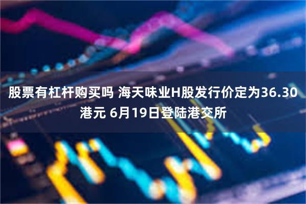 股票有杠杆购买吗 海天味业H股发行价定为36.30港元 6月19日登陆港交所