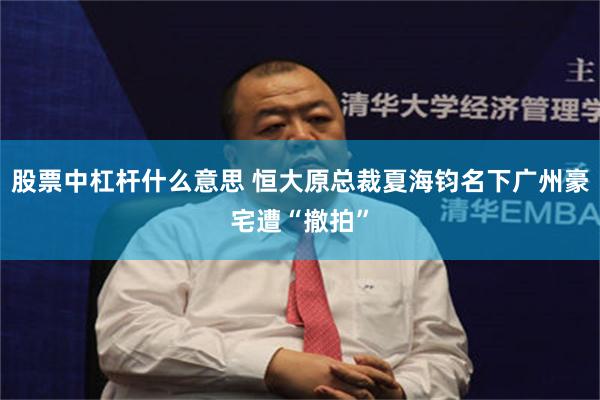 股票中杠杆什么意思 恒大原总裁夏海钧名下广州豪宅遭“撤拍”