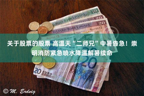关于股票的股票 高温天“二师兄”中暑告急！崇明消防紧急喷水降温解暑续命