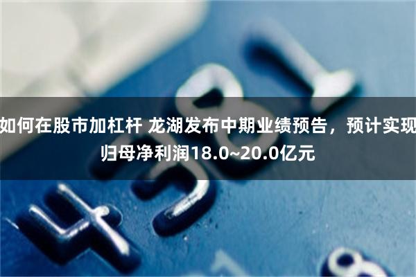 如何在股市加杠杆 龙湖发布中期业绩预告，预计实现归母净利润18.0~20.0亿元