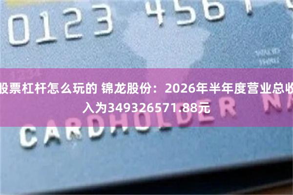 股票杠杆怎么玩的 锦龙股份：2026年半年度营业总收入为349326571.88元