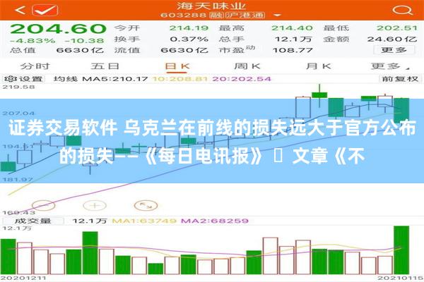 证券交易软件 乌克兰在前线的损失远大于官方公布的损失——《每日电讯报》 ▪文章《不