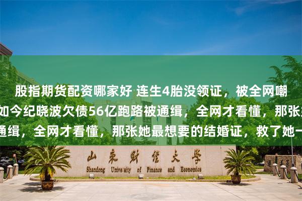 股指期货配资哪家好 连生4胎没领证，被全网嘲了十年“豪门梦碎”：如今纪晓波欠债56亿跑路被通缉，全网才看懂，那张她最想要的结婚证，救了她一命