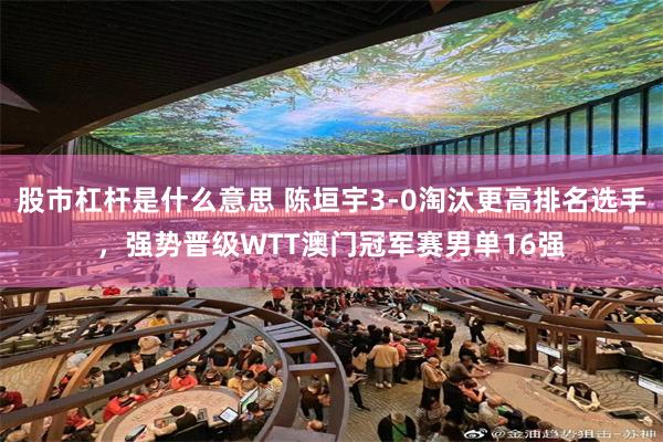 股市杠杆是什么意思 陈垣宇3-0淘汰更高排名选手，强势晋级WTT澳门冠军赛男单16强