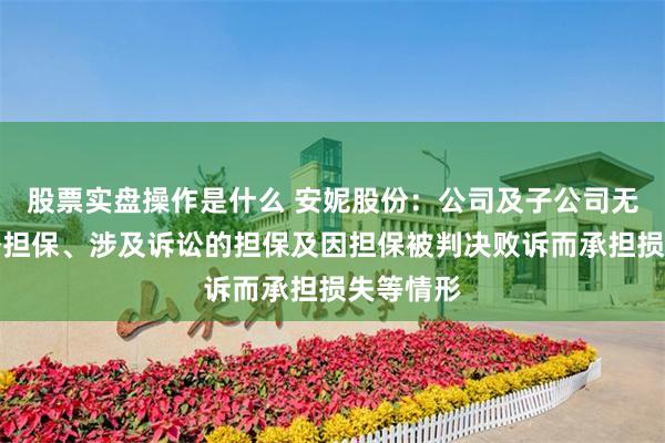 股票实盘操作是什么 安妮股份：公司及子公司无逾期对外担保、涉及诉讼的担保及因担保被判决败诉而承担损失等情形